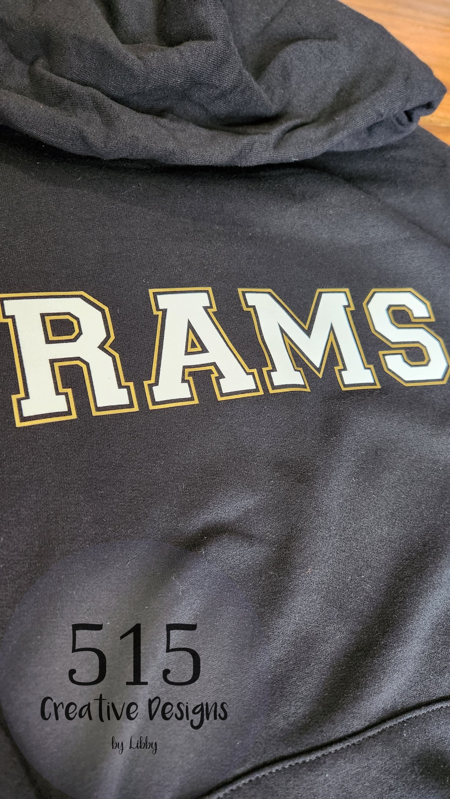 SEP RAMS white/gold Crew/hoodie/tee (Adult and Youth)