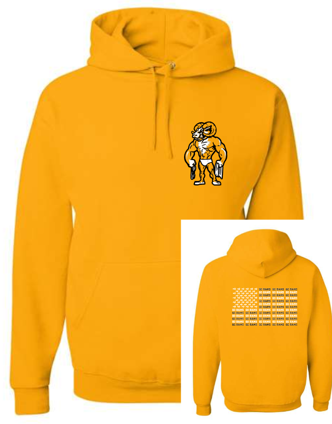 RAMS Swim Club Ram Flag Tee/Long sleeve/Hoodie (Adult and Youth Sizes)