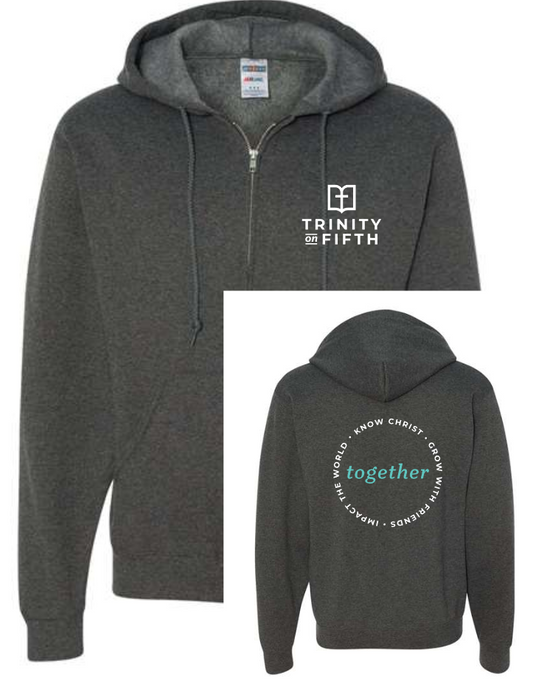 Trinity on 5th Church Zip up hoodie (Adult sizes only)