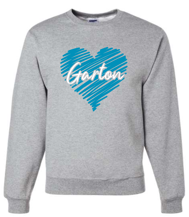 Garton Elementary Heart Hoodie/Crew Sweatshirt (Adult and Youth)