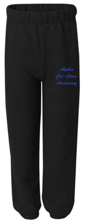Alpha Jiu-Jitsu Academy Navy Script Jogger Sweatpants (Adult and Youth Sizing)