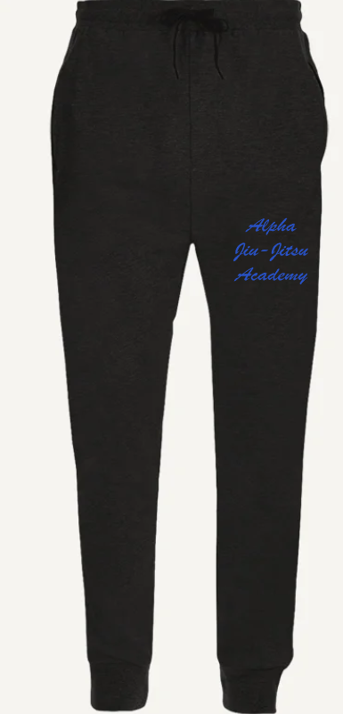 Alpha Jiu-Jitsu Academy Navy Script Jogger Sweatpants (Adult and Youth Sizing)